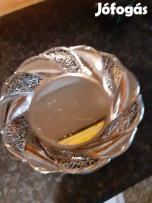 Régi rozsdamentes mély kínáló tál áttört hullám minta átm 24cm