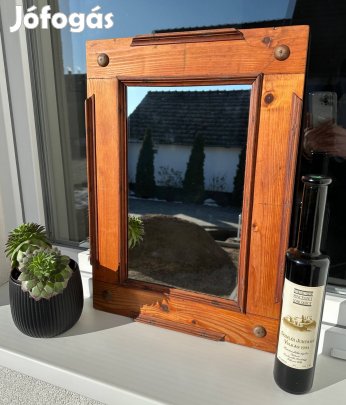 Régi rusztikus, fa keretes falitükör