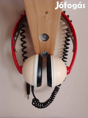 Régi space age félgömb zárt AKG vaj piros K100 fejhallgató hifi könnyű