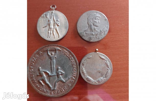 Régi sport érmék, 4 db egyben