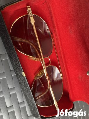 Régi sportos elegáns Hugo Boss pilóta napszemüveg XL arany Carrera
