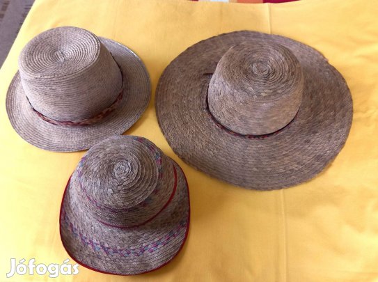 Régi szalmakalap, dekorációnak, farsangi jelmezkelléknek, dbáras
