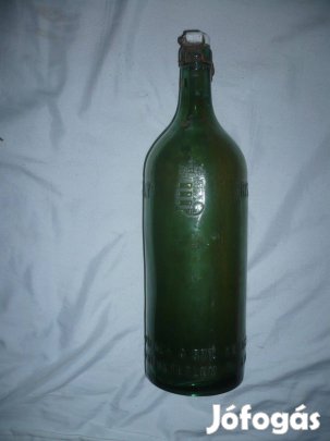 Régi szent lukács fürdő kristály gyógyvízes csatos palack