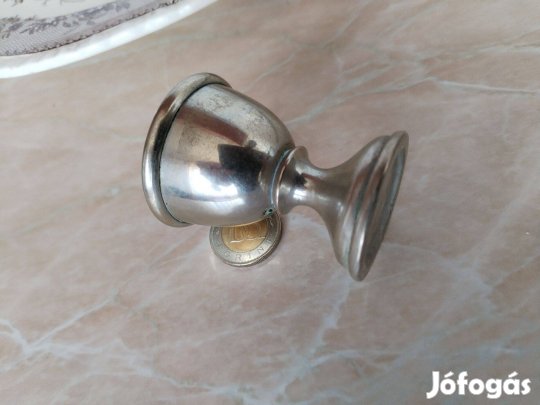 Régi szép Lágytojás tartó jelzett alpakka