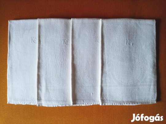 Régi szép finom mintás damaszt törölköző hibátlan