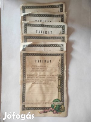 Régi táviratok (6 db, 1950-es évek vége)