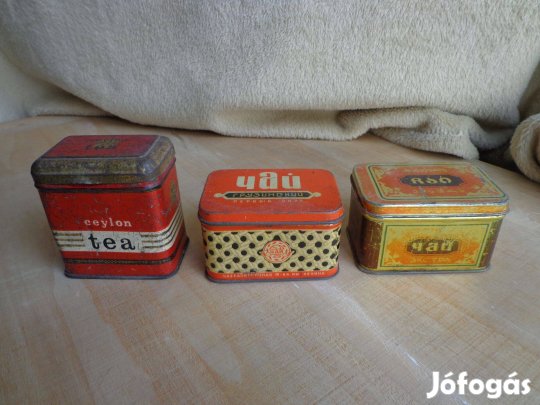 Régi teás fémdobozok