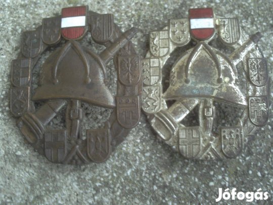 Régi tűzoltó kitüntetés pár eladó
