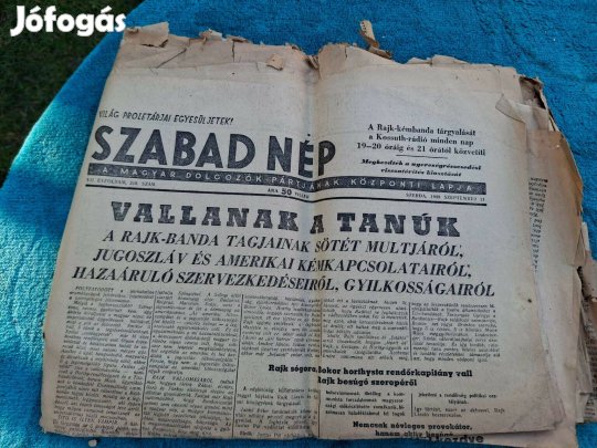 Régi újság, szabad nép 2500Ft/darabáron eladóak
