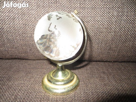 Régi üveg földgömb 10 cm 325 gramm 360°-ban forgatható