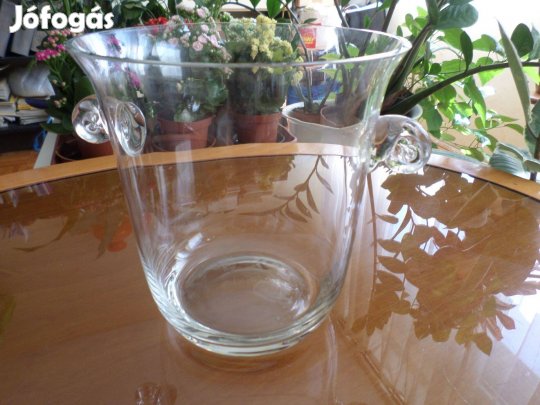 Régi vastag falú üveg jégkockatartó