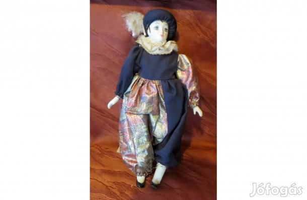 Régi velencei porcelán bohóc baba 24. magassága 23 cm
