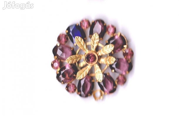 Régi vintage köves bross kitűző