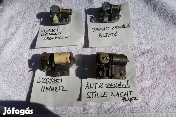 Régi zenélő szerkezetek darabonként