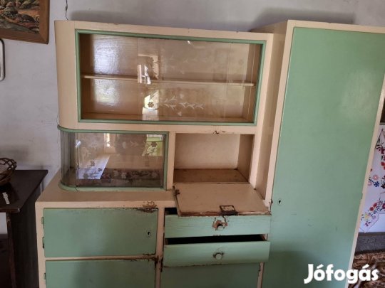 Régi zöld kredenc konyhabútor
