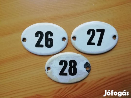 Régi zománc táblák Retró számos 3 db eredeti ajtóra való