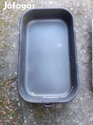 Régi zománcos füles barna tepsi 25x40