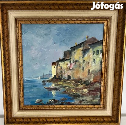 Reinhardt István Adria 30x30cm olaj festmény