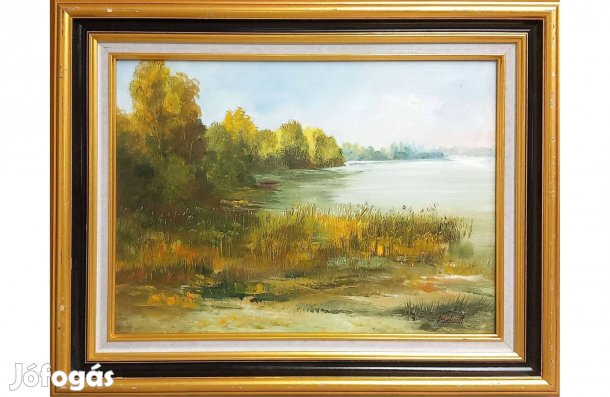 Reinhardt István: Vízpart, 30x40 cm