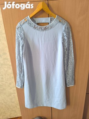 Reiss szürkéskék különleges csipkés ujjú alkalmi ruha 36-os