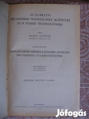 Rejtő Sándor: Az elméleti mechanikai, könyv