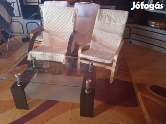 Relax fotel és üvegasztal eladó  