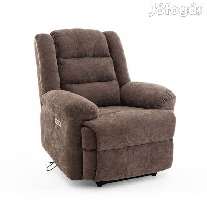 Relax fotelágy elektromosan dönthető, lábtartóval, zsenília barna
