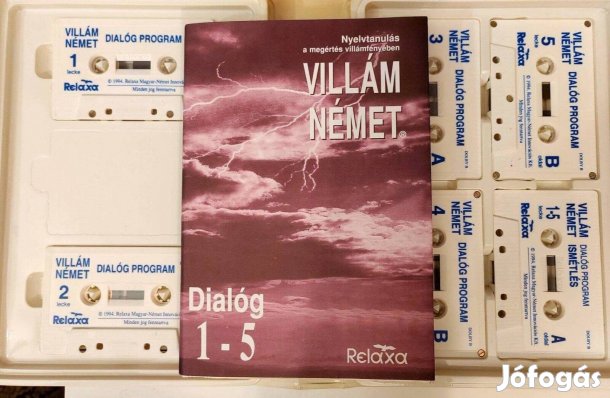 Relaxa Villám Német Dialóg 1-5 füzet 6 db. kazettával