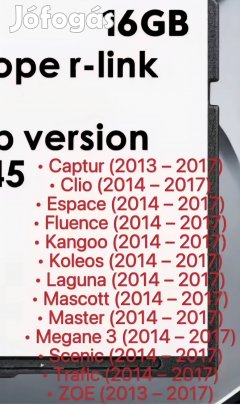 Renault R- link SD card 11.05  2023 térkép