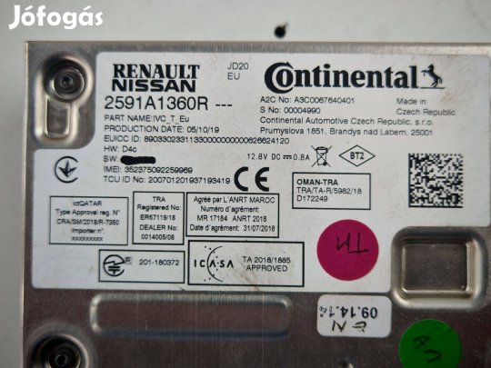 Renault Zoe DAB vezérlőegység (használt) 2591A1360R