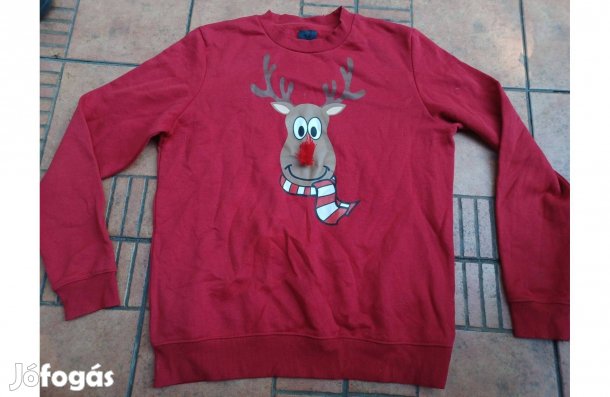 Rénszarvas karácsonyi pulóver L