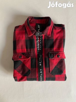 Replay férfi cipzáros flanel ing, M L-es