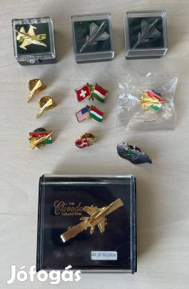 Repülőgépes katonai kitűzők MiG-29, Gripen, F-16, zászlós jelvények