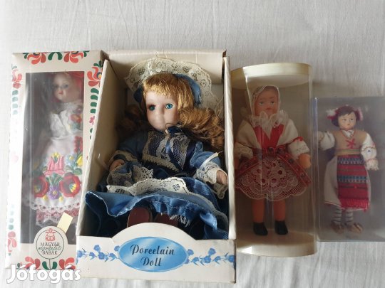 Retro 20cm magas porcelán baba eredeti dobozában 