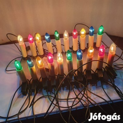 Retro 20db-os gyertyás hagyományos melgfényü hibátlan izzósor féyfüzér