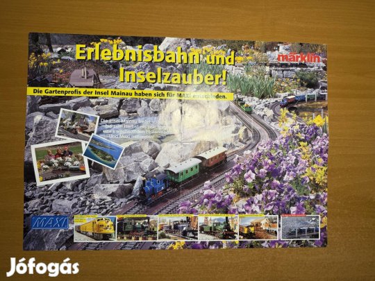 Retro 2 oldalas Marklin vasút modell poszter, prospektus