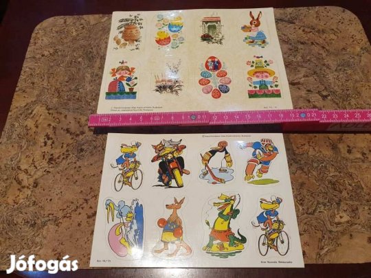 Retro 2db ritka ikonikus matrica együt levonó trafikárú dekoráció szoc