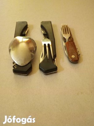 Retro 3 darab régi Orosz többfunkciós bicska - kanál - villa