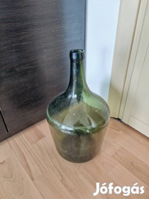 Retró 5 literes boros ballon, üveg antik