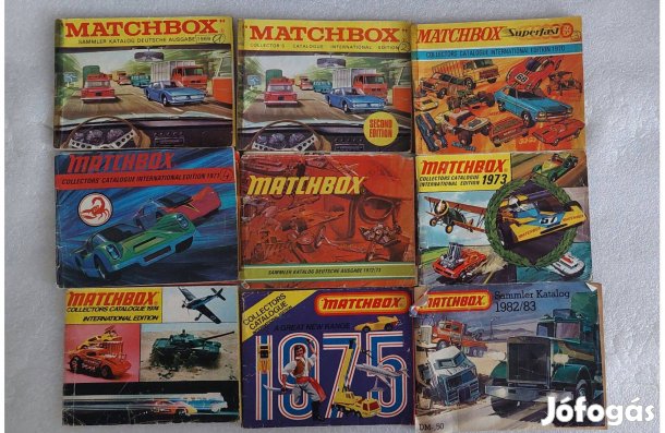 Retro 9db Matchbox 1969-1983 katalógus füzet