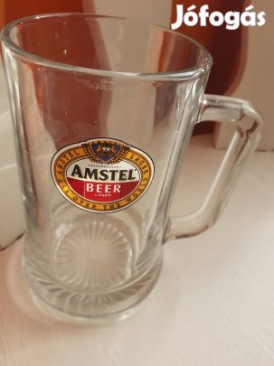 Retro Amstel üveg sörös korsó 0,5 l-es