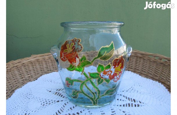 Retró Ben Rickert gyűjthető nehézüveg üvegedény 1,3 L