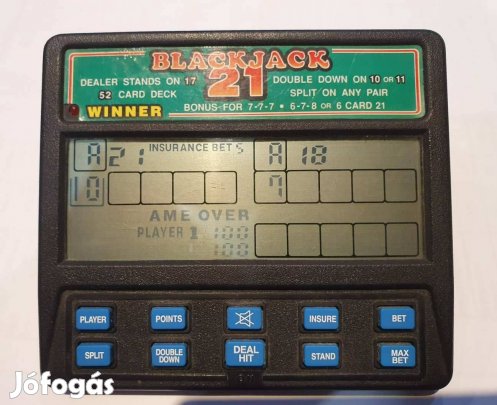 Retro Blackjack 21 kvarcjáték társasjáték kézi konzol szocreál