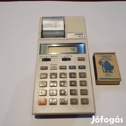 Retro Casio HR-10 nyomtatószámológép működik iroda dekoráció szocreál