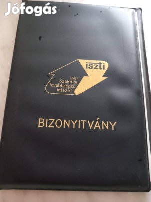 Retro Danuvia Gépgyár Bizonyítvány 1983 bőr kötésbe