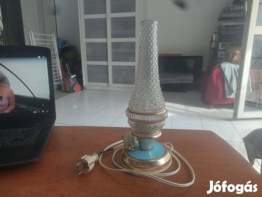 Retro Elektrofém elektromos petroleum lámpa