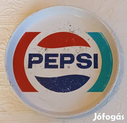 Retro Eredeti "Pepsi" Cola Pincér / Felszolgáló Kerek Fém Tálca