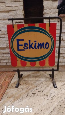Retro Eskimo jégkrém reklám állvánnyal