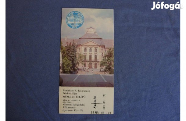 Retró Eszterházy Főiskola Eger képeslap és múzeumi belépő