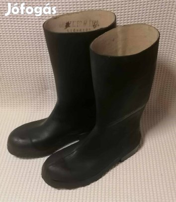 Retro Fekete Pvc / Gumicsizma / Munkavédelmi Csizma (41 méret)